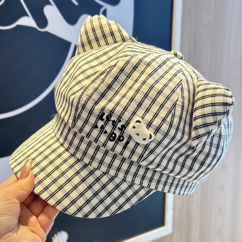 Sweet Plaid Cute Cat Ears Star Anise Hat Female Cap Spring New Sweet Face Little Painter Hat