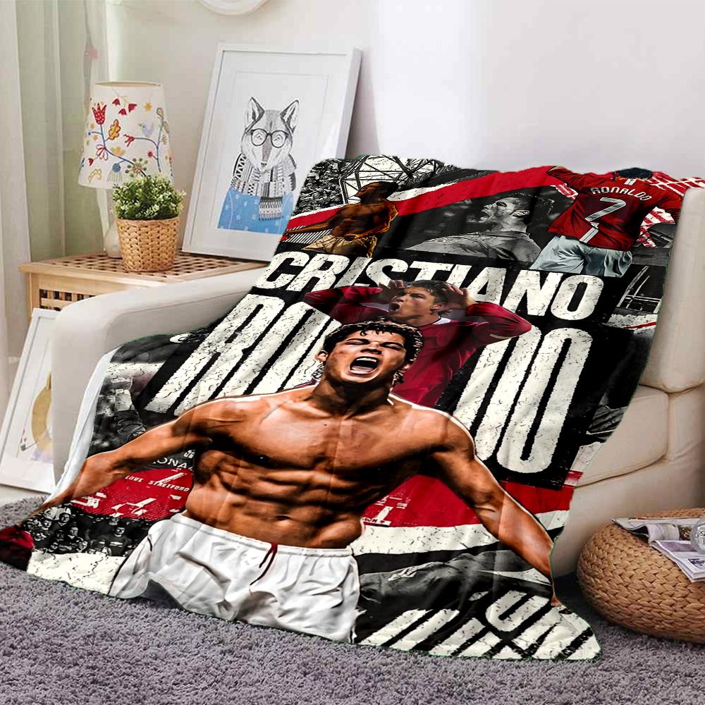 Ronaldos Legacy Lights Printed Flannel Breathable and Warm Blanket, a Stylish Home Gift, Suitable for Home, Office and Bedspread Use. 0713a5
