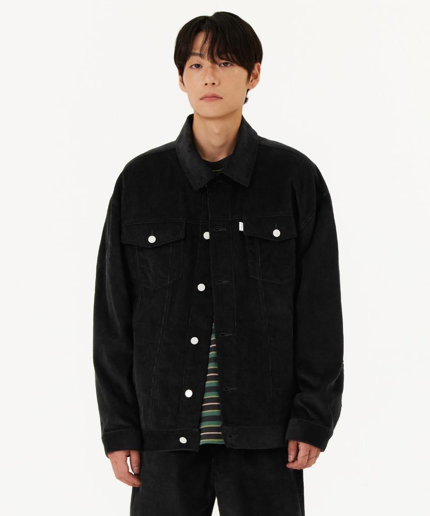 Mark Gonzales Relaxed Corduroy Trucker Jacket - Black