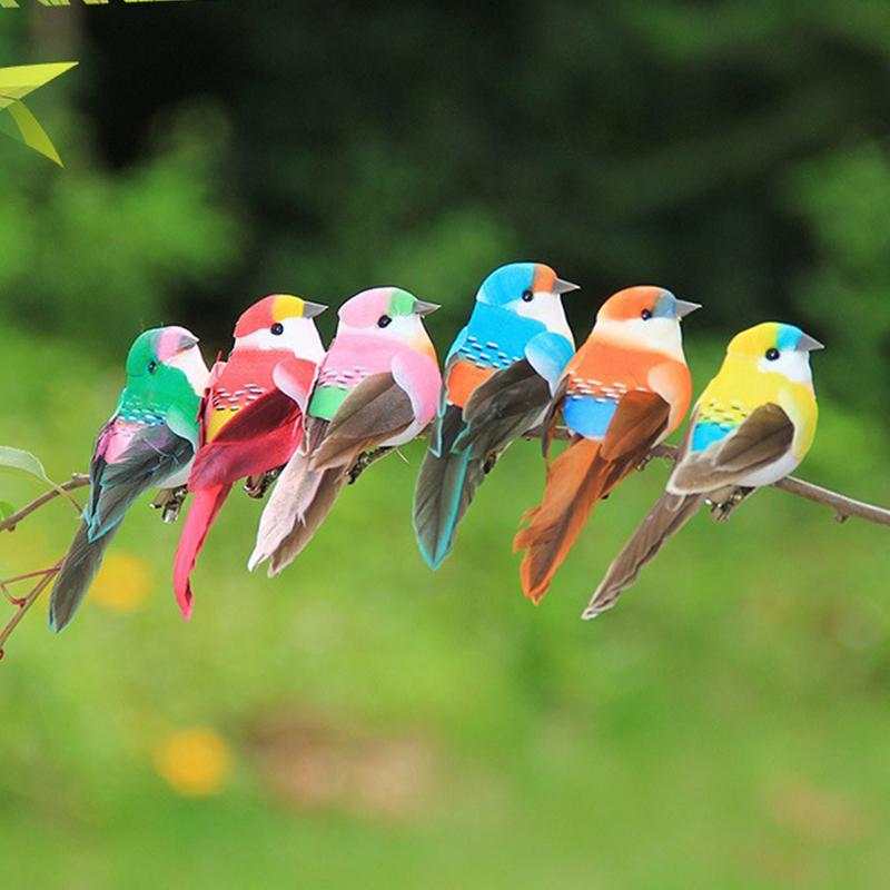 1Pcs Cute Artificial Birds Fake Foam Animal Simulation Feather Birds Models Tit Diy Craft Home Garden Ornament Decoration