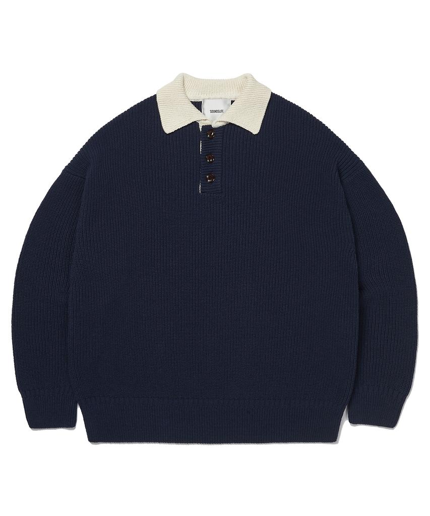 SOUNDSLIFE Heavy Cotton Rugby Knit Navy