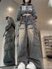 Harajuku 90s Y2k Vintage Baggy Jeans Women Grunge Washed Multiple Pockets Denim Cargo Pants Low Rise Casual Wide Leg Trousers