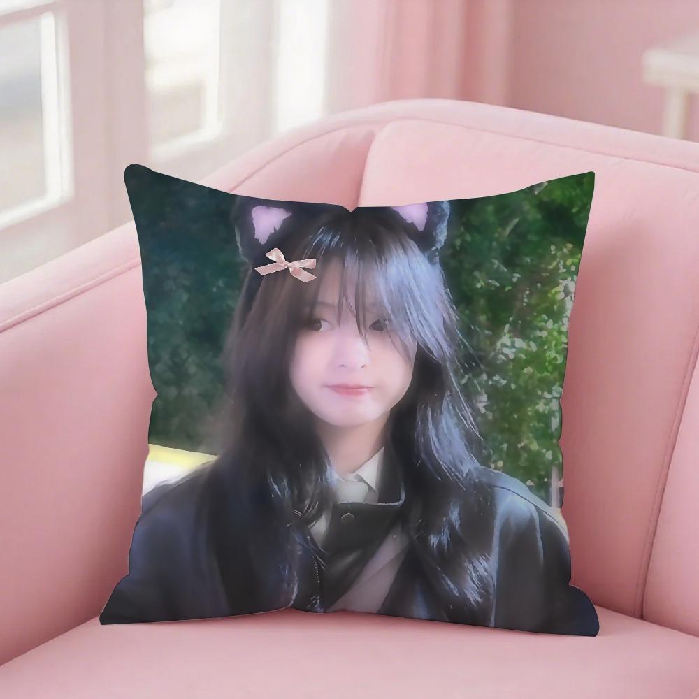 Singer A-Ahyeon Pillow Case Square Double-Sided Printing Short Plush Sofa Cushion Cover Bedroom Bedside Pillow