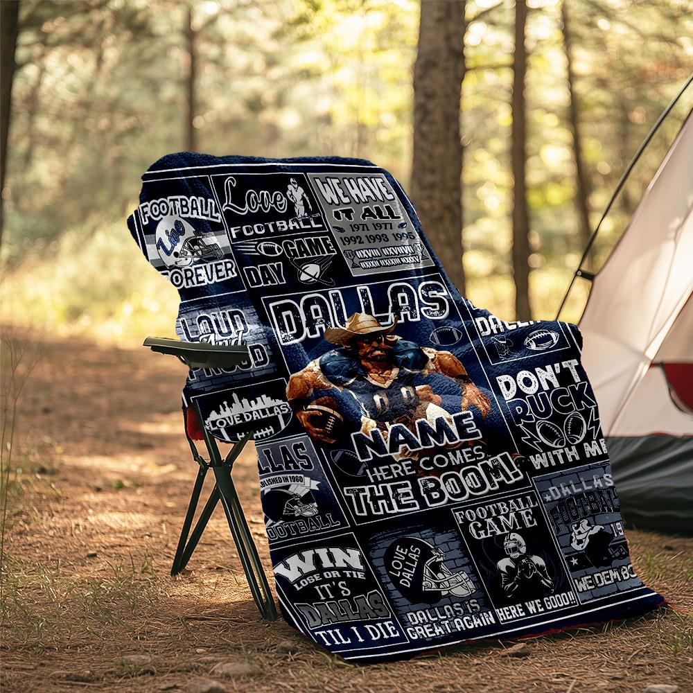 240Gm2 Football Style Customize Your Name Outdoor Blanket Suitable For All Seasons Comfortable And Warm Soft Blanket Suitable For Travel Gifts For