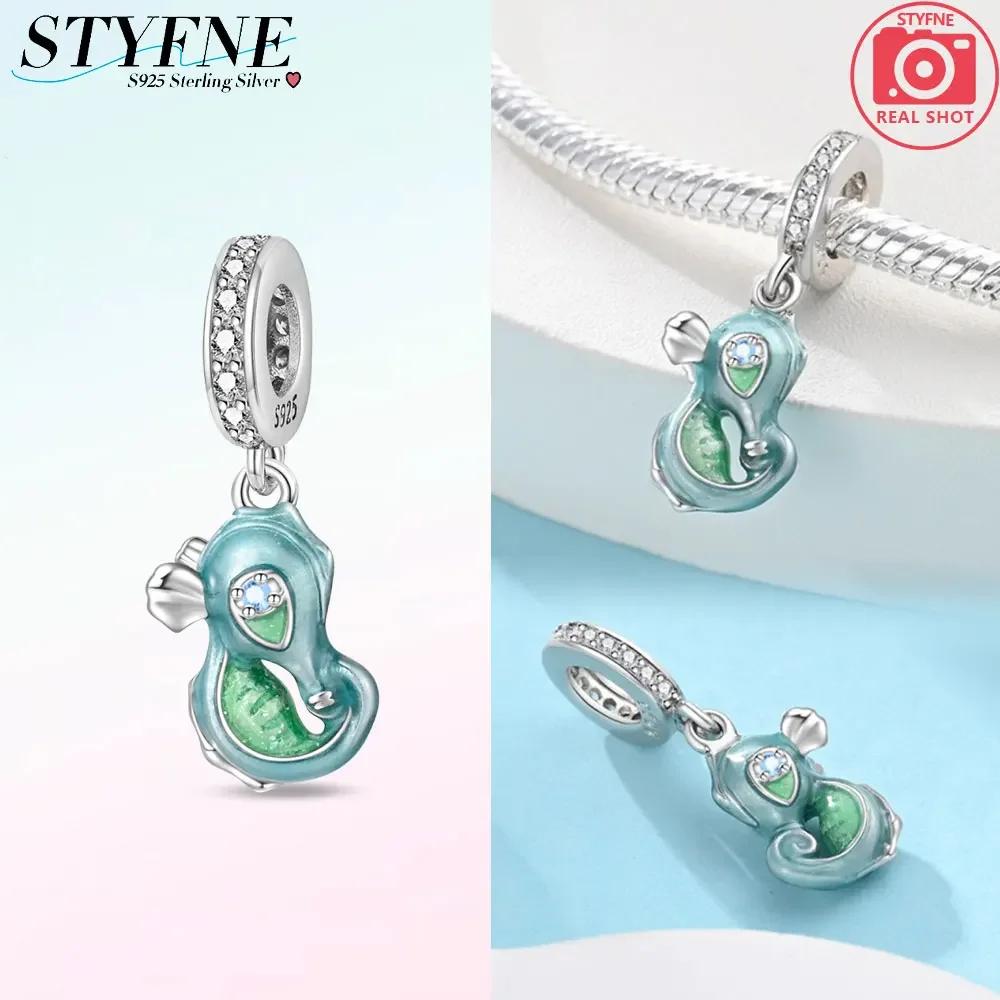 Classic Original Copper Glittering Luminous Blue Heart Shells Snakes Charm Fit Original Bracelet Women Jewelry Diy Gift