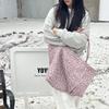 Retro Leopard Pattern Suede Tote Bag With Magnetic Closure For Street Fashion