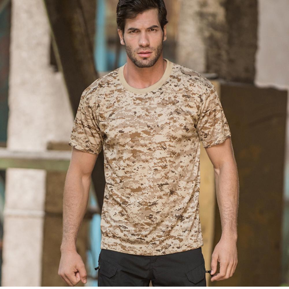 Tricouri Sport de Exterior pentru Bărbați Camuflaj 3D Uscare Rapidă Gât Rotund Mânecă Scurtă Topuri Cămașă Camo Drumeție Vânătoare Tricou