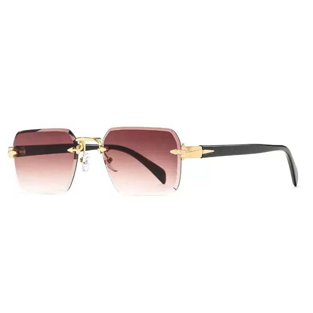 Retro Frameless Polarizing Lens Sunnies Eyewear Anti-UV Glasses Square Frame Sunglasses Summer