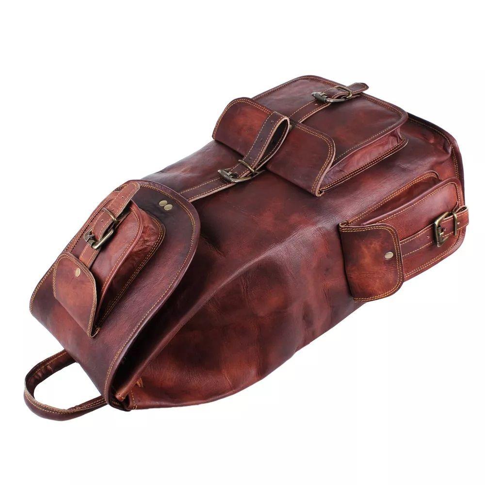 Leather Backpack Bag Travel Dark Brown Rucksack Handmade