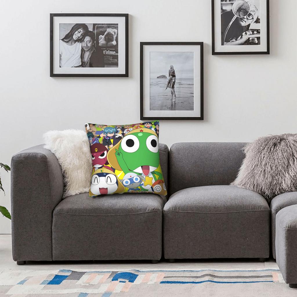 Pillow Cover Classic Comedy Anime Keroros Frog Retro Trendy Pillow Case For Chair Sofa Home Decor Pillowcases
