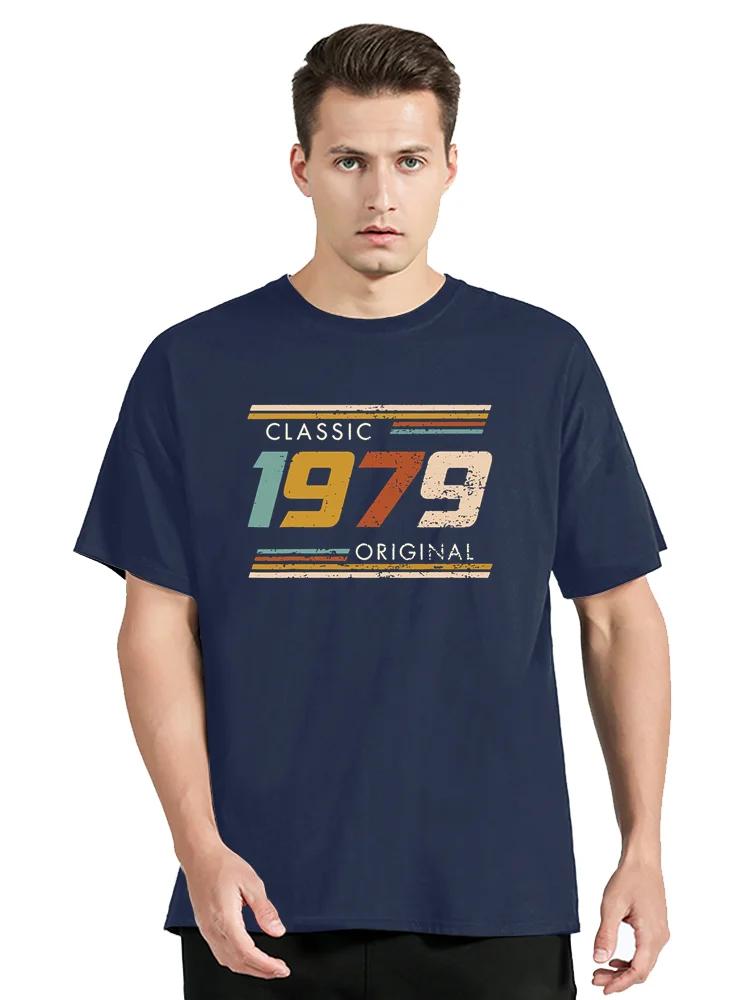 Rolig 1979 Original Vintage T-shirt Sommar Grafisk Bomulls-t-shirt Streetwear Kortärmad Födelsedagspresenter T-shirt Herrkläder