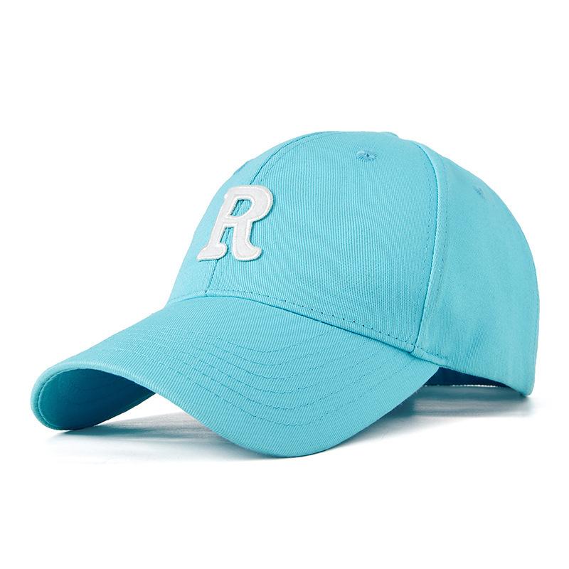 Casquette de Baseball Multi-Couleurs à Visière Rigide Lettre R pour Hommes et Femmes, Protection Solaire Sportive, Casquette Respirante, Grande Taille
