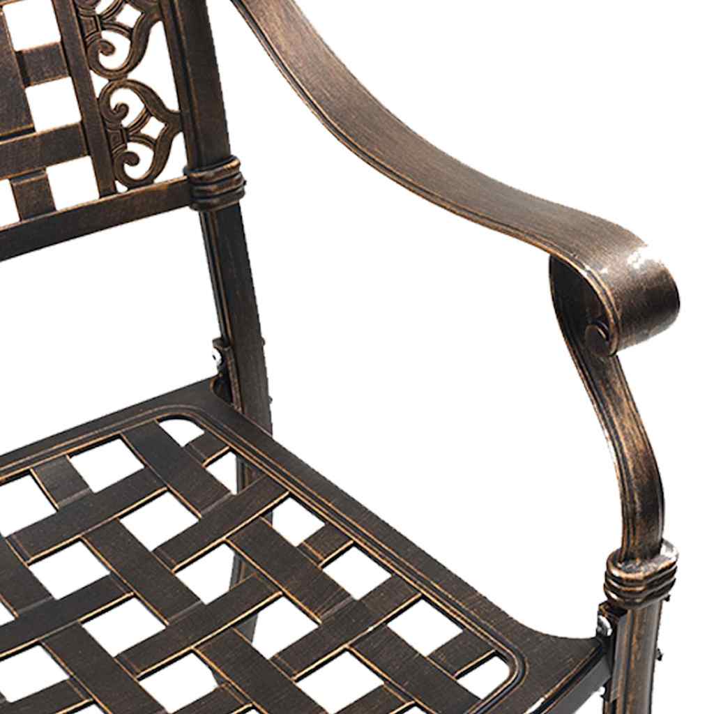 Garden Chair 2 Pcs Bronze 55 X 56.5 X 91 Cm Aluminum
