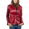 Blazer da Donna in Vera Pelle Rosso Moda Stiloso Fatto a Mano per Feste Formali