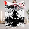 1Pc Digital Printed Japanese Samurai Flannel Blanket Mattress Cover Blanket for Family BedsSofasOfficesOutdoor Camping