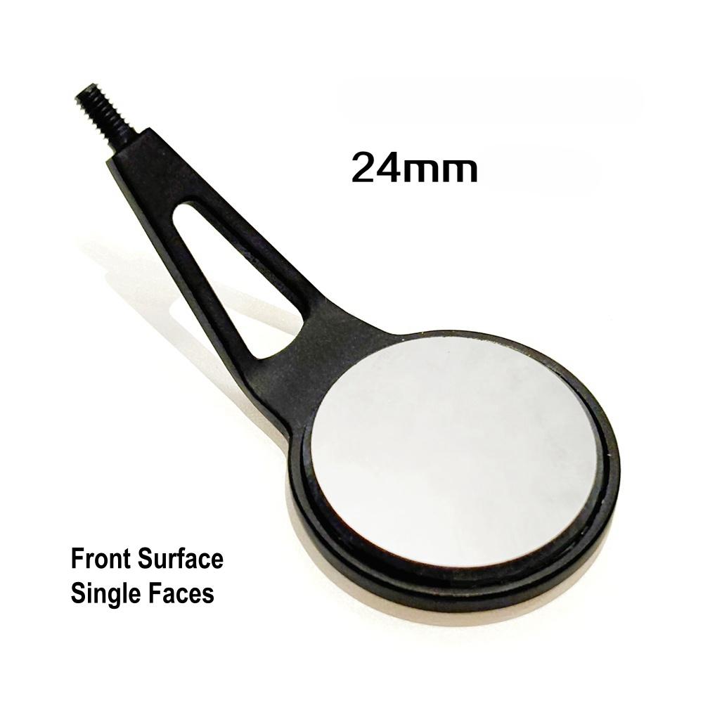 1 Piece Surface Mouth Mirror Odontoscope Oral Care Examination Hygiene Glass Rohdium Mirror Black 22mm/24mm