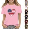 Children'S Casual T-Shirt Independence Day Printed Round Neck Short-Sleeved Top
