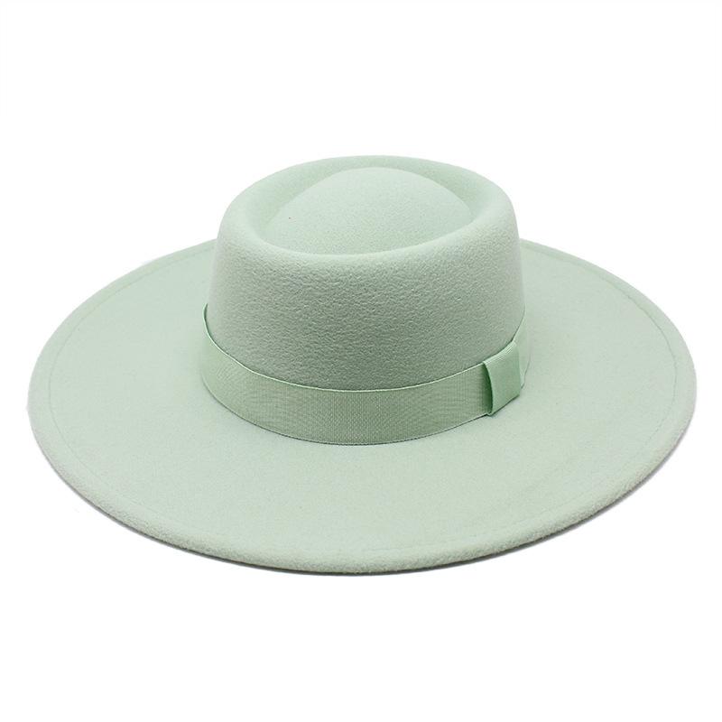 Beliebte europäische und amerikanische einfache Wolle.cm Krempe Herren und Damen Herbst und Winter Warm Outdoor Ovaler Ring Zylinder