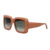Solid Color Mirrored Lens Acetate Square Sunglasses Women Sunglasses Brown CL40263I5442F