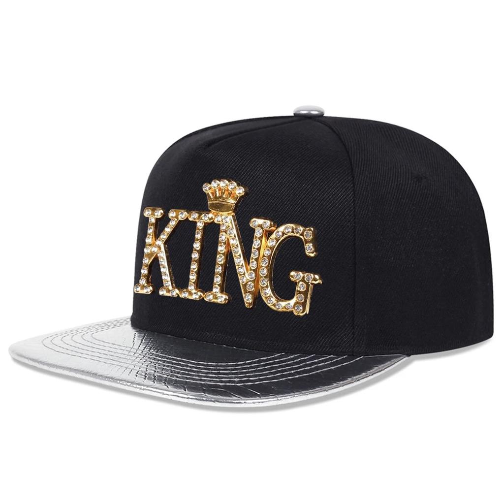 Casquettes de Baseball Unisexes à Motif Lettre KING Printemps Automne Extérieur Réglables Décontractées Hip-hop Casquettes Trucker Chapeau Protection Solaire