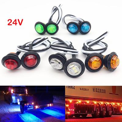 Lot de 2 feux de position latéraux étanches 24 V à LED pour feux de gabarit arrière de camion et remorque