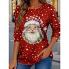 Christmas Women's T Shirt Graphic Santa Claus Fashion Casual Long Sleeve T-shirt