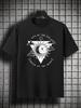 Live By The Sun Dream By The Moon Graphic Mens Cotton TShirt Casual Oversized Crew Neck Tee