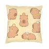 Fashion Capybara Square Throw Pillow Case Decoration 3D Double Side Printing Cushion Cover for Sofa