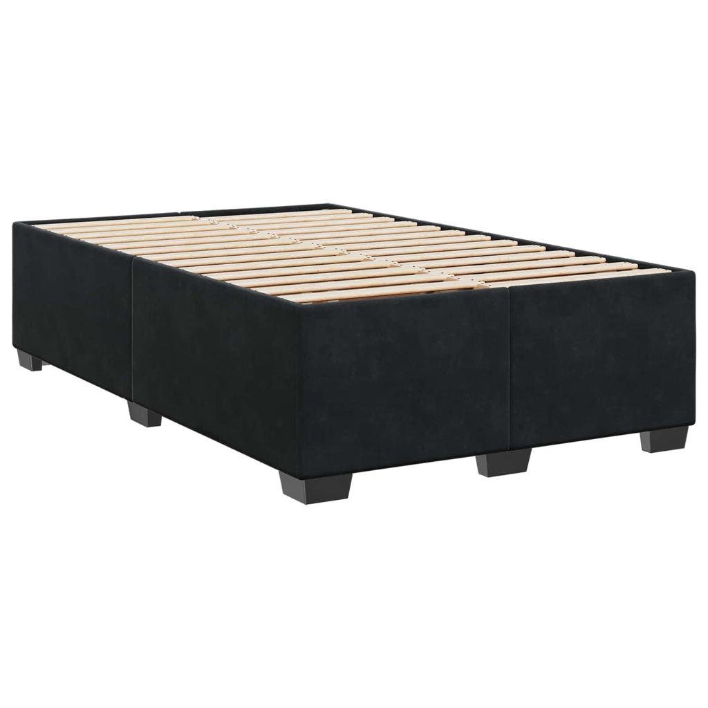 Box Spring Bed with Mattress Black 120 x 190 cm Velvet