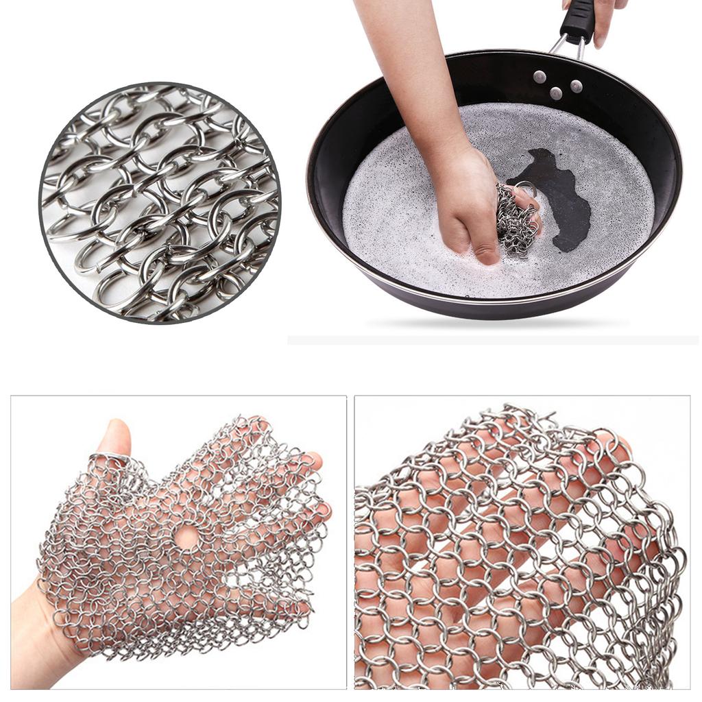Round/Square Shape Pot Cleaning Net Stainless Steel Pans Scrubber Useful Rust Remover Scraper Brush Kitchen Utensils