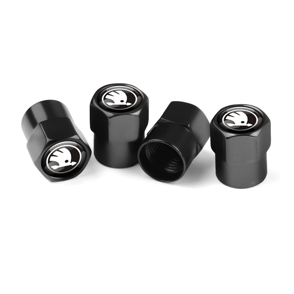 wsmrp6 4pcs Car Styling Aluminum Emblem Wheel Tire Valve Stem Air Caps for Skoda Fabia Rapid Yeti Superb Kodiaq S Octavia A5 A7 VRS VII