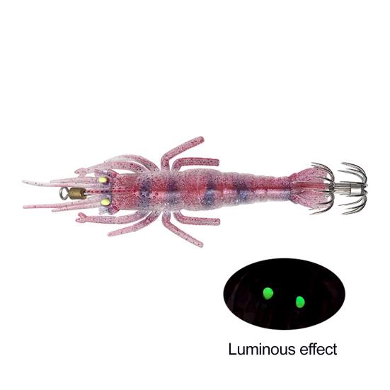 Soft Fishing Lure Shrimp-shaped Bait Realistic Looking Natural Swimming Posture Luminous Effect Artificial