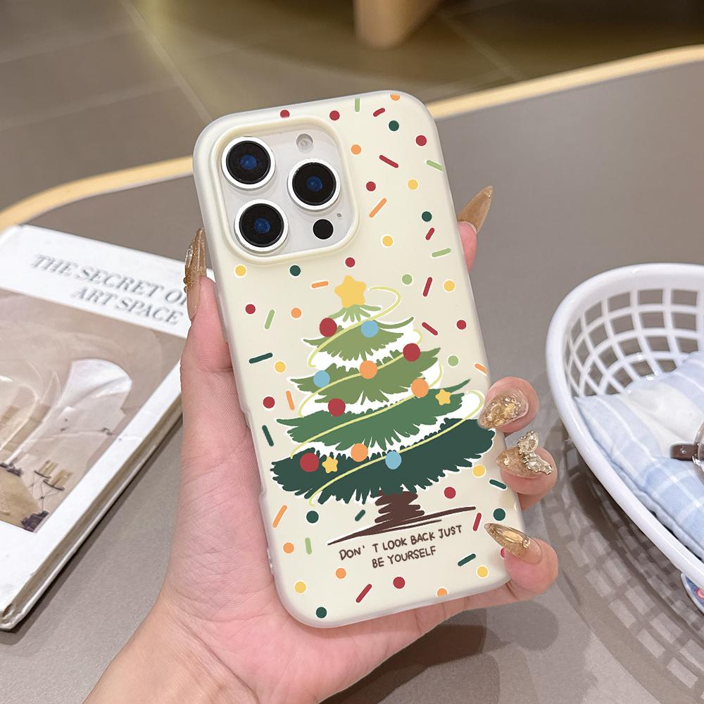 Christmas Snow Scene Shockproof Silicone Matte Candy Color 2 In 1 Phone Case for iPhone 17 Air 16 15 14 13 Plus 12 11 Pro Max