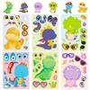 6 Sheets/Pack Dinosaur Face Change Cute Wind Independent Diy Children Quiet Toy Face Change Sticker