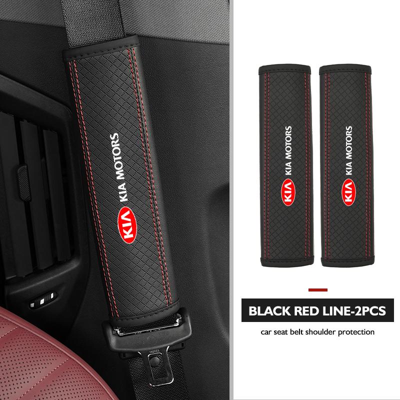 GWXN5 Leather Car Safety Belt Cover Protector Pads Accessories For KIA Ceed Sportage Rio K5 K2 Optima Cerato Venga Sedona