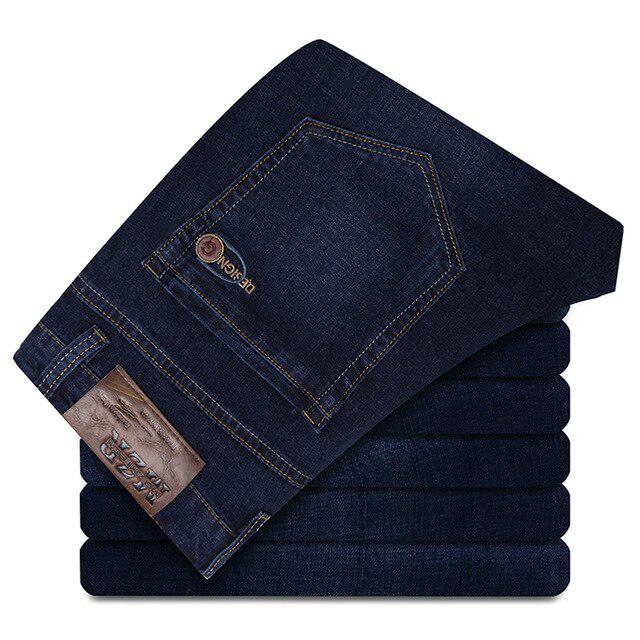 Large Size Men's Blue Loose Jeans Autumn and Winter Straight Denim Trousers Male Brand Pants