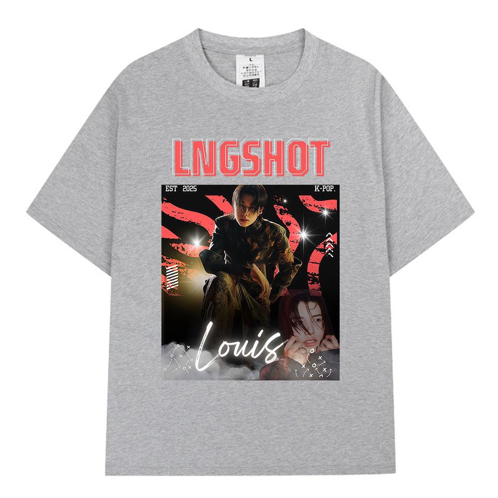 Koreaanse Kpop Hip Hop Groep Lngshot Grafisch T-shirt Mannen Vrouwen Kleding Mode Oversized Korte Mouw