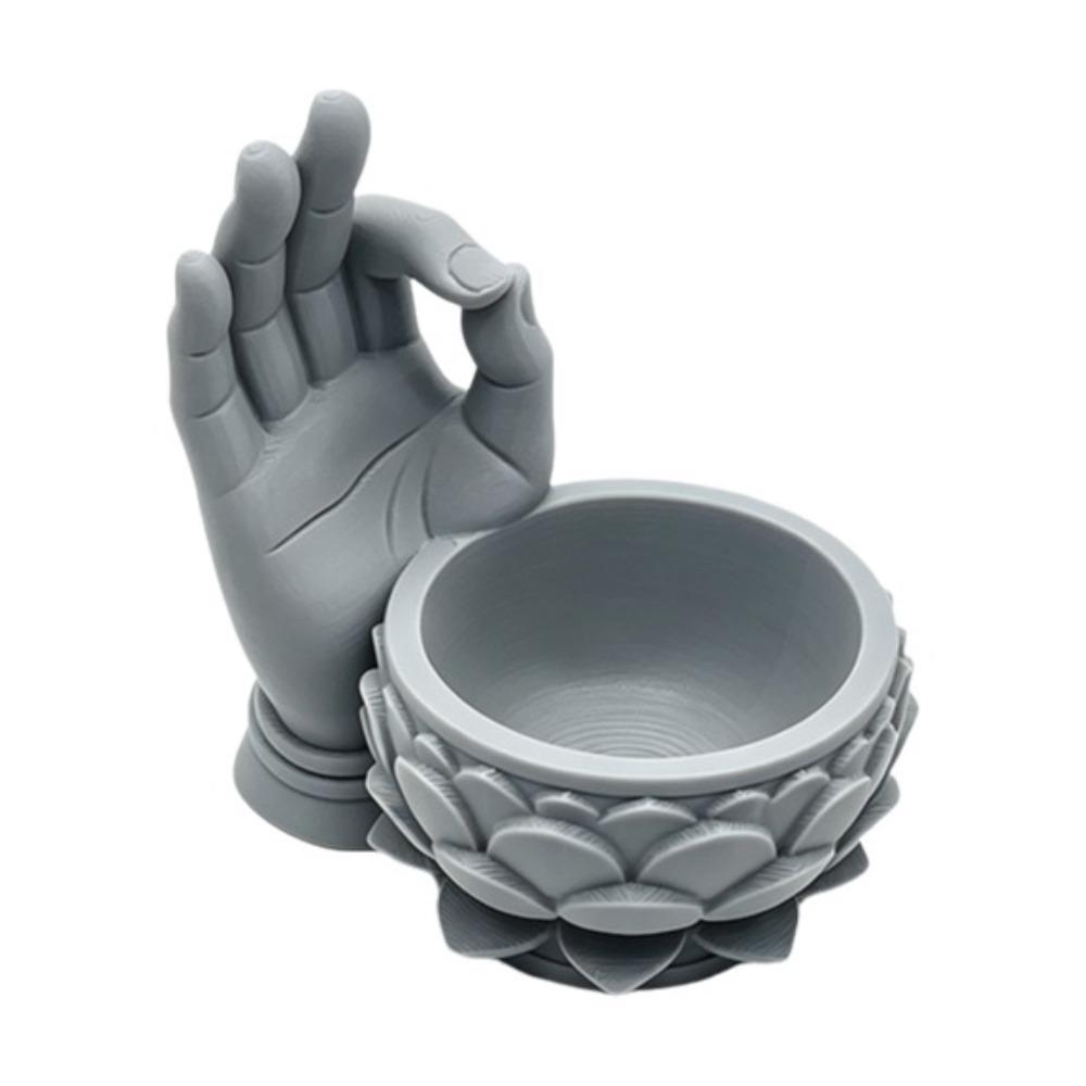 Portable 3D Printed Lotus Shaped Flower Pot Ok Hand Funny Succulent Planter Lightweight Creative Zen Plant Pot Tea Table