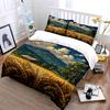 Mountain landscape golden wheat. Bedding sets Duvet cover sets Duvet covers Pillowcases(1 * Duvet Cover 2 * Pillowcases, without duvet insert)