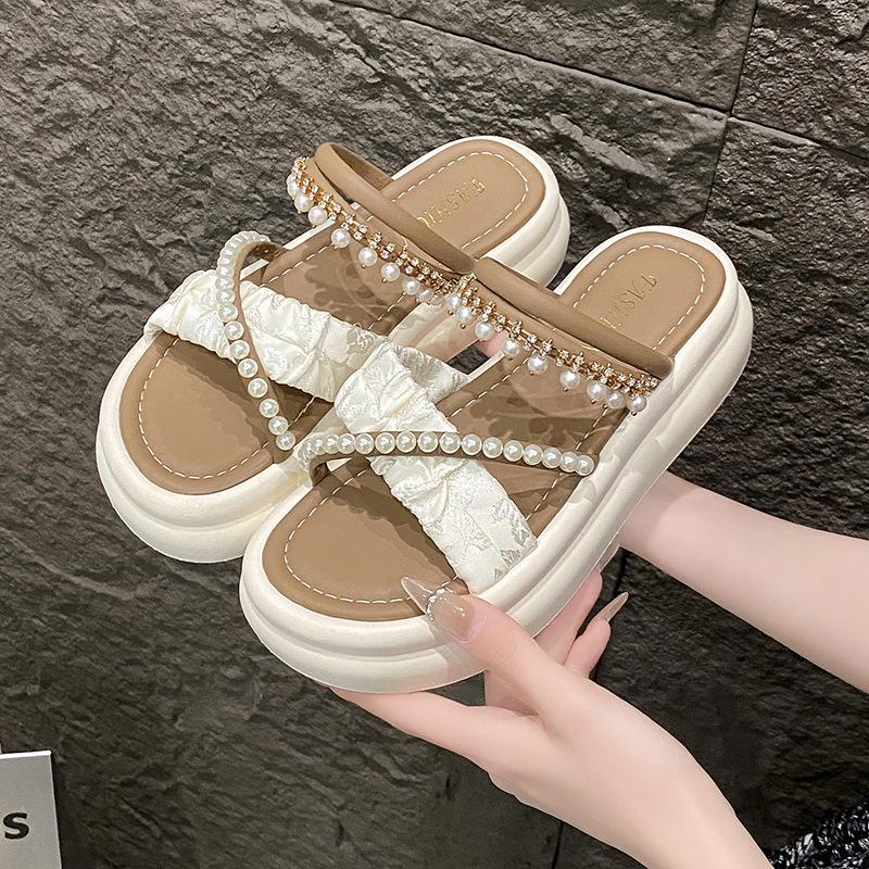 National Style Two-wearing Slippers Women's 2025 New Summer Thick-soled Non-slip Outer Wear Sandals Soft-soled with Skirts Roman Sandals