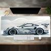 Large White Sports Car Design Gaming Mouse Pad -Slip Rubber Base Extended Desk Mat for Gamer Use Computer Accessories
