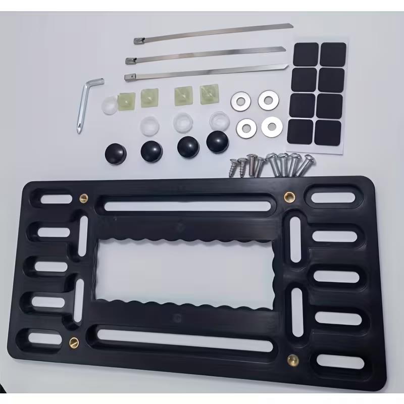 Car License Plate Bracket Front License Plate Holder Mounting Kit Universal Bumper Frame Mount With Stainless Steel Screw Cap License Plate Covers