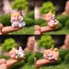 Akita kutya kézzel készített modellbaba gyanta kézműves termékek mikro tájkép díszek Shiba Inu kölyökbaba aranyos ékszer asztali kerti díszek