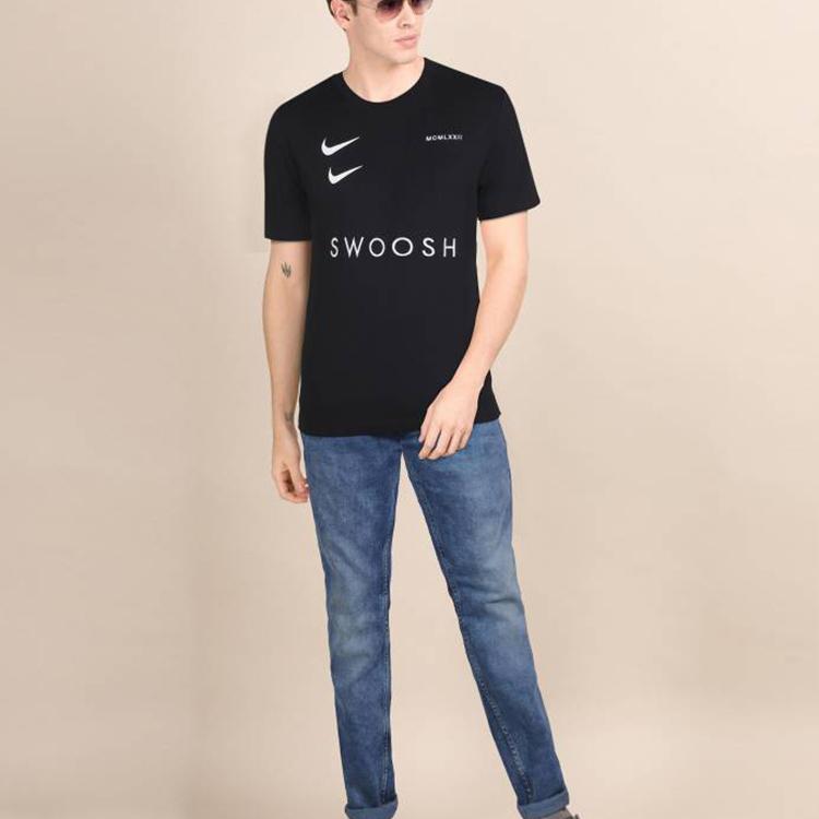 Nike T Shirts Men's Black Crew Neck Moderate Straight Fit DH0030-010