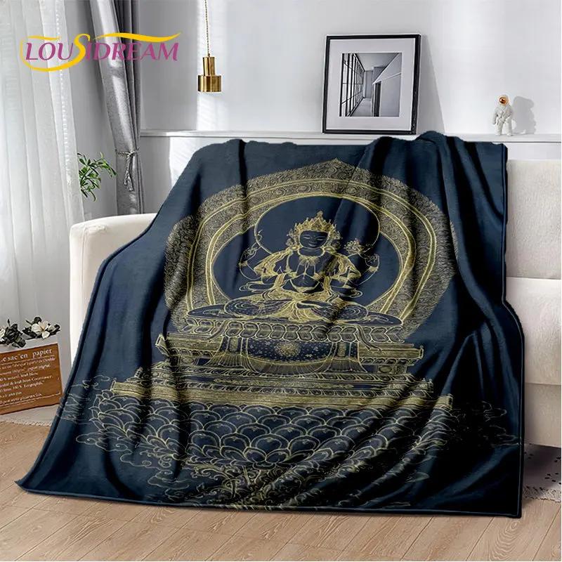 Buddha Sakyamuni Buddismo Fede Religione Morbida Coperta di Peluche, Coperta in Flanella Coperta Plaid per Soggiorno Camera da Letto Letto Divano Prega