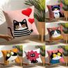 Funny And Silly Cat Pattern Pillow Case Home Living Room Decoration Linen Pillowcover Pillow Cases Cushion Cover