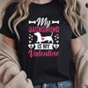 100% Baumwolle Mein Dackel Ist Mein Valentinstags-Hundeliebhaber Valentinstag Mama Aufdruck Damen T-Shirt, Rundhals Kurzarm T-Shirt Für