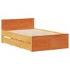 Solid Wood Bed Without Mattress with Headboard Wax Brown 120x190 Cm