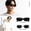 Puente Sunglasses Square Slim UV400 Clear Grey Smoke Women's Men's