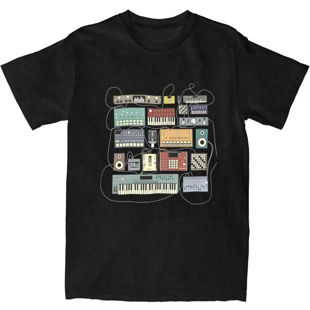 Musician Synthesizer Drum Machine Dj Apparel Shirt Men Women 808 909 606 303 Electronic Music Novelty Summer Tees